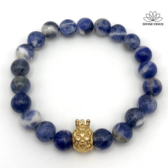 Lion Sodalite Stretch Bracelet - Picture 3 of 8
